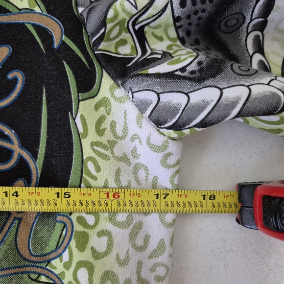 Christian Audigier Hoodie Women M Green Tattoo Graphic Rhinestone Detail USA VTG - Picture 11 of 16